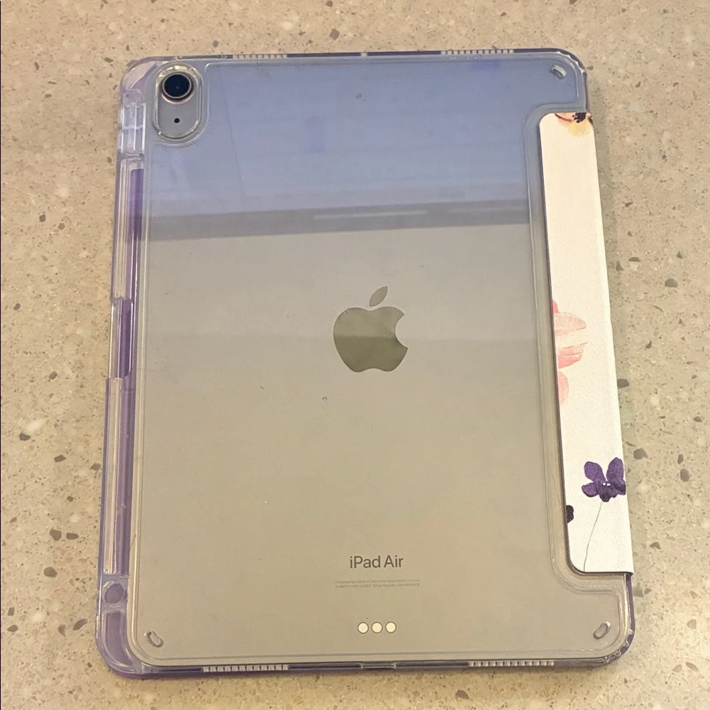 Elegant Purple Tablet Cover with Clear Protective Case